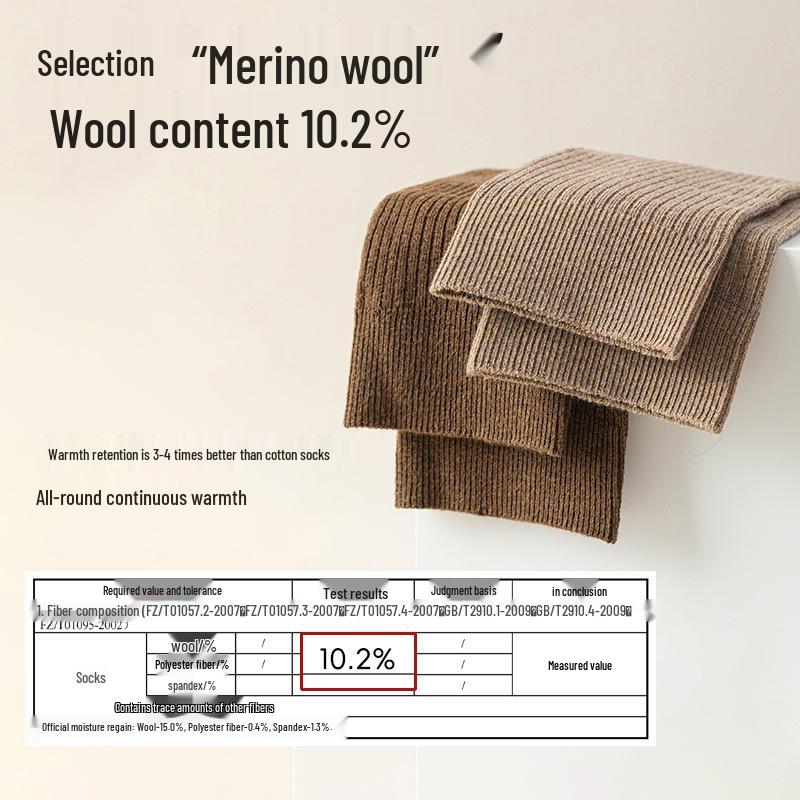 Women's Merino Wool Knee-High Socks - Light, Warm, Ribbed Leg Warmers for Autumn & Winter