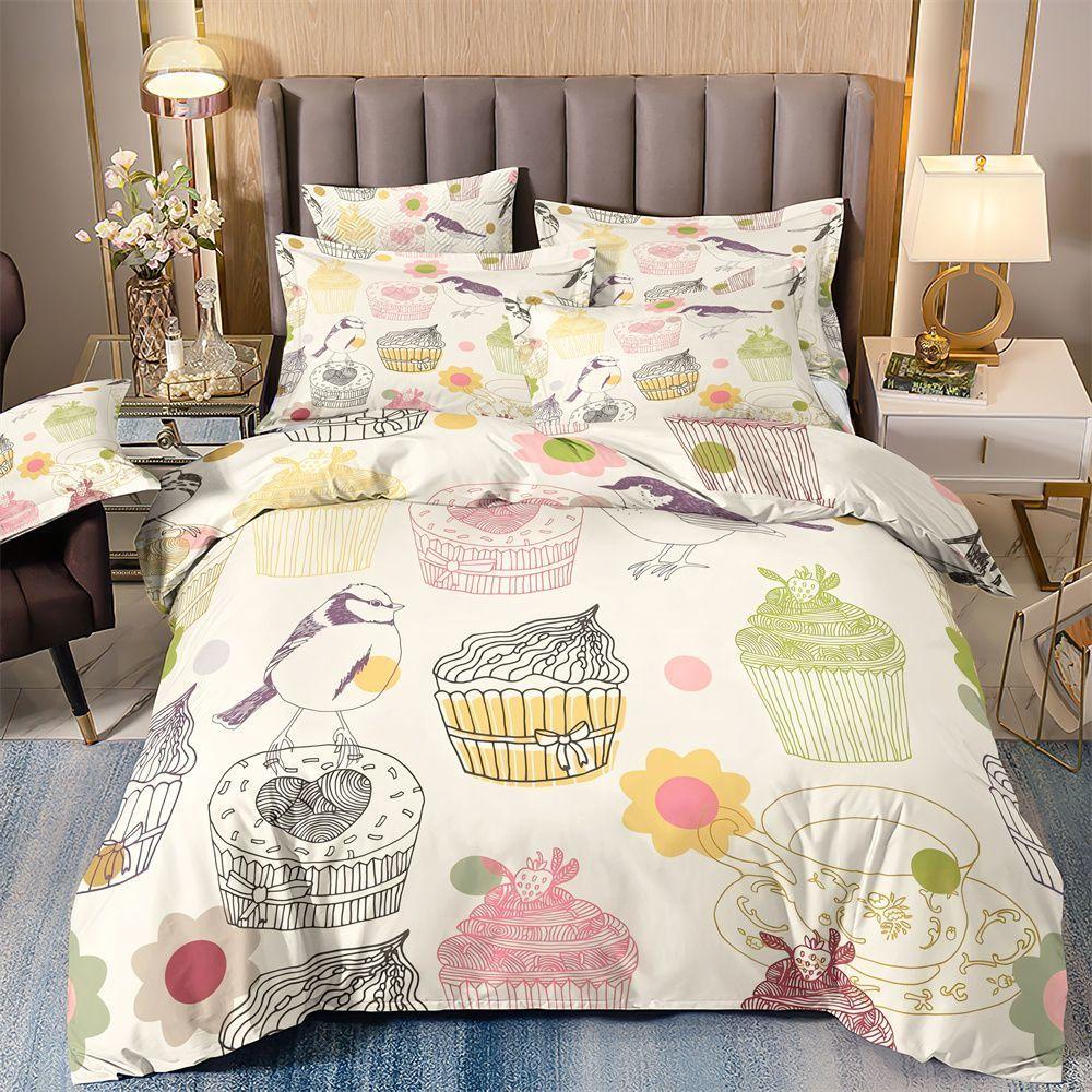 Set da letto a tre pezzi con stampa digitale 3D copripiumino federa biancheria da letto quattro stagioni universale singolo doppio copripiumino