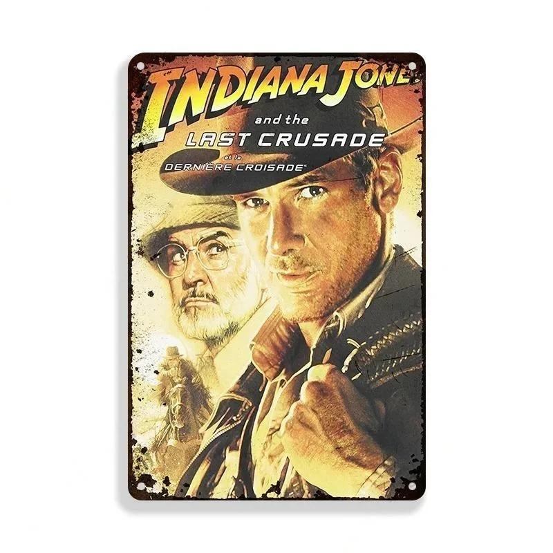 Classic Movie Tinplate Poster Indiana Jones Metal Sign Retro Industrial Wall Decor Plaque Bar Garage Home Tin Sign Art Plates
