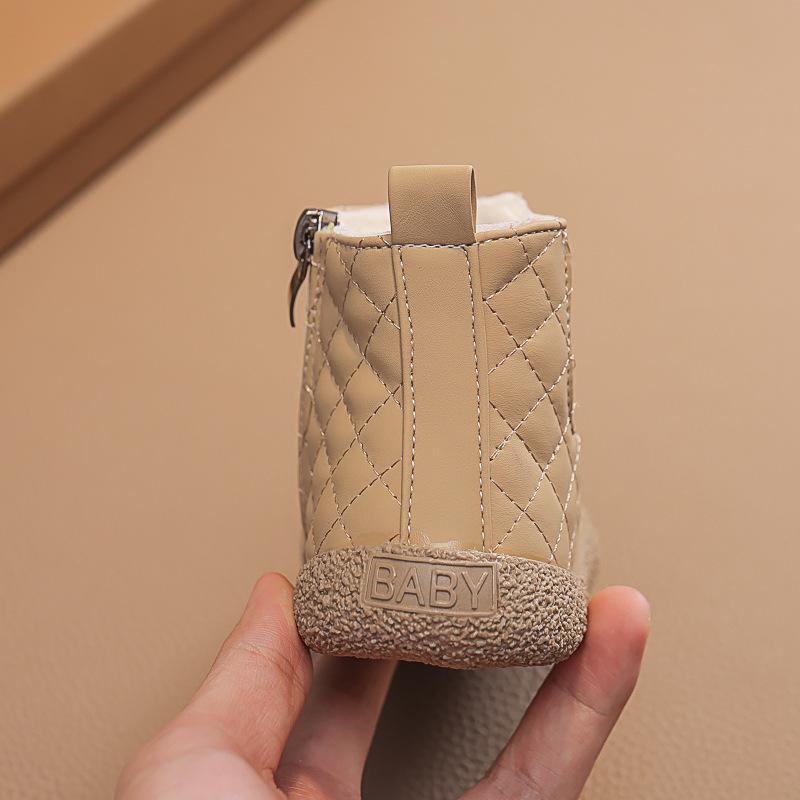 Kids' Winter Velvet Boots: Soft, Warm, Double Cotton Martin Boots with Comfortable Sole for Boys and Girls