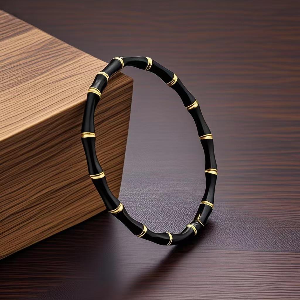 Women s High-End Titanium Steel Bamboo Joint Bracelet - Stainless, Electroplated, & Fade-Resistant Jewelry