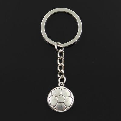 Módní 30mm přívěsek na klíče Kovový přívěsek na klíče Klíčenka Šperky Starožitné pokovené oboustranné fotbalové přívěsky 18x21mm