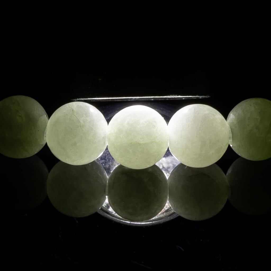 14cm White Itoigawa Natural Jadeite Japanese National Jomon Power Stone Jadeite Workshop Special Paulownia Wood Quality Guarantee ABR0893 (6mm Beads,