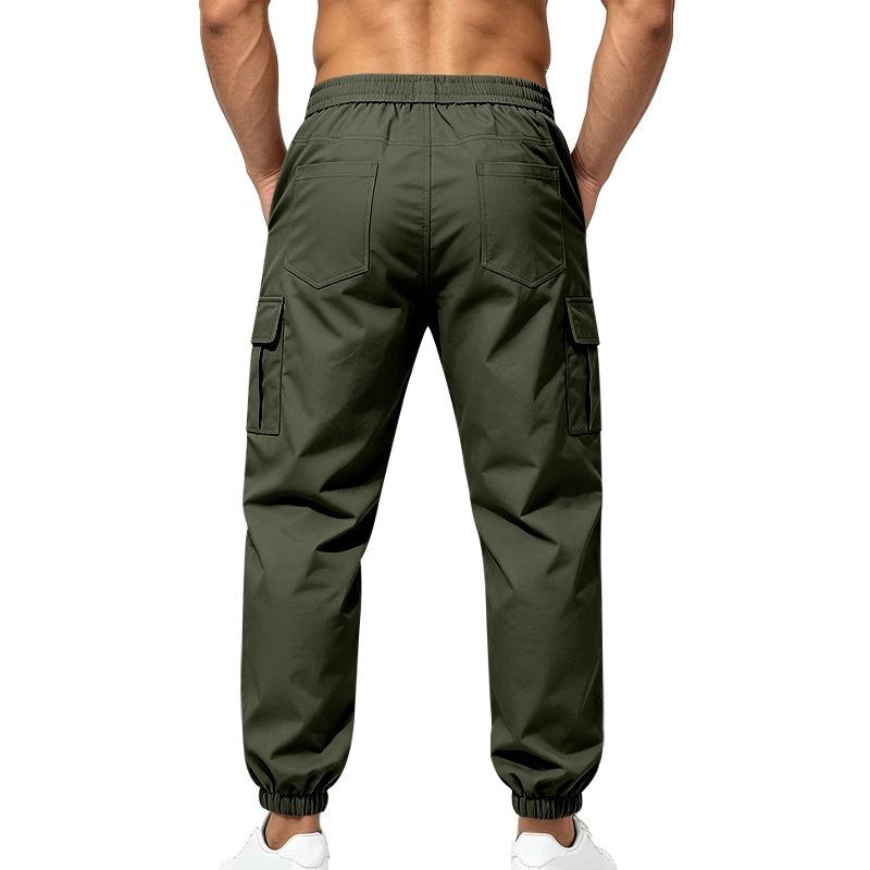 Men's Street-Style Workwear Sport Pants, with Elastic Waistband, Multiple Pocket Design, and A Casual and Fashionable Loose