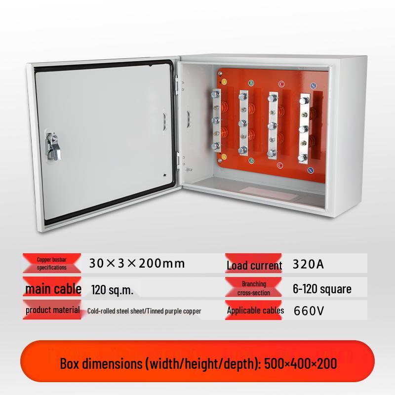 Low-Voltage Floor Cable T-Junction Box with Copper Busbar and Mineral Insulation for Protective Grounding.
