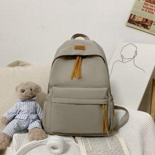 TS JYL laptop bag,Women Student Backpack Korean Style Solid Color Simple Junior High Bag