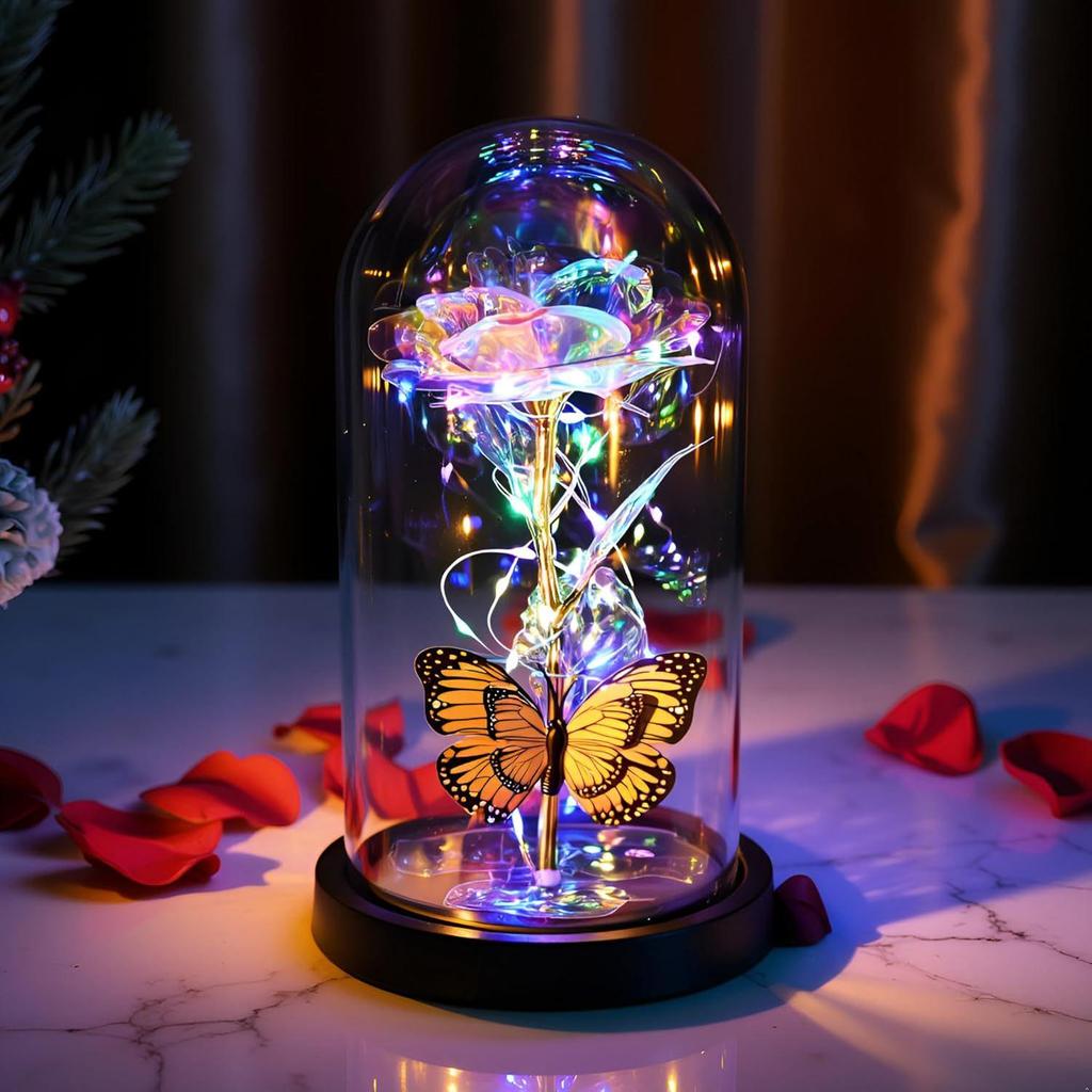 Eternal Rose Glass Dome - Preserved Flower Gift for Mother's Day, Valentine's Day & Christmas