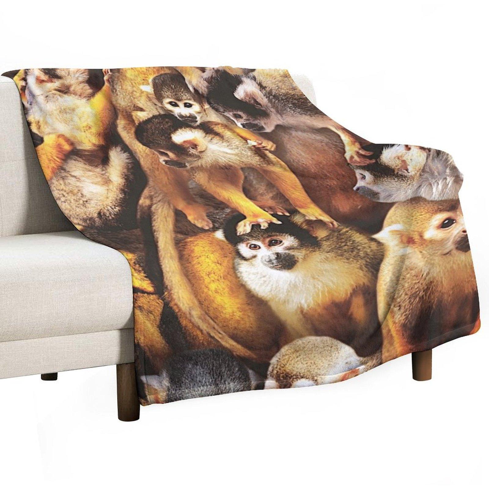 Squirrel Monkeys Throw Blanket Large Weighted Tourist Nap Blankets 30x40in