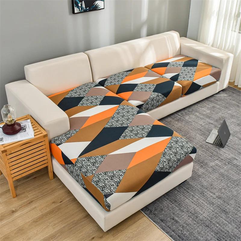 Elastic Sofa Seat Cushion Cover For Living Room Stretch Floral Printed Armchair Couch Cover Corner L-Shape Removable Anti-Dust