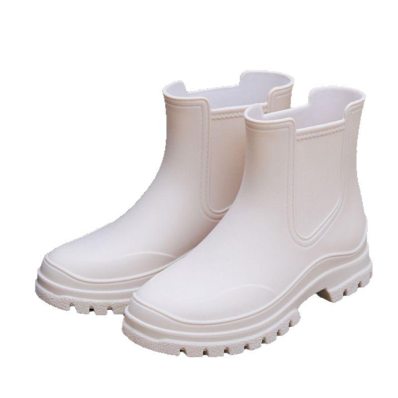 Water shoes Japan and Korea fashion Chelsea short rain shoes women's rain boots Martin boots non-slip water boots rain boots adult PVC overshoes