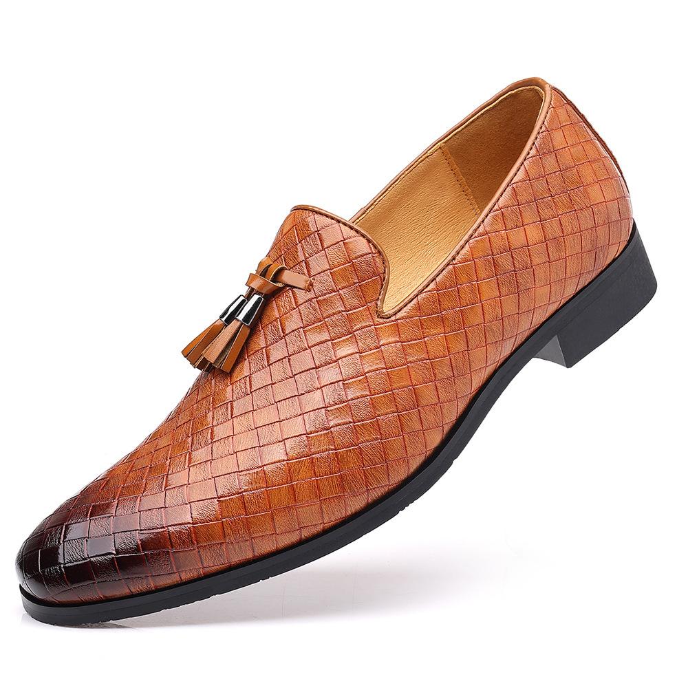 

Новая повседневная мужская обувь, удобная низкая посадка, облегающая ногу, с мягкими боковинами, на одной педали, деловая, универсальная, износостойкая, мужская формальная кожаная обувь 48 коричневый