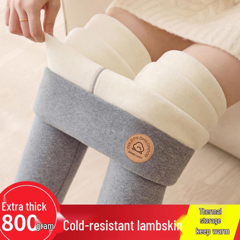 MXL005 Women's Lambswool Fleece-Lined High-Waisted Winter Leggings - Extra Thick & Warm