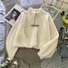 Felpa in cashmere caldo autunno inverno Felpa con giacca corta coreana in peluche alla moda da donna