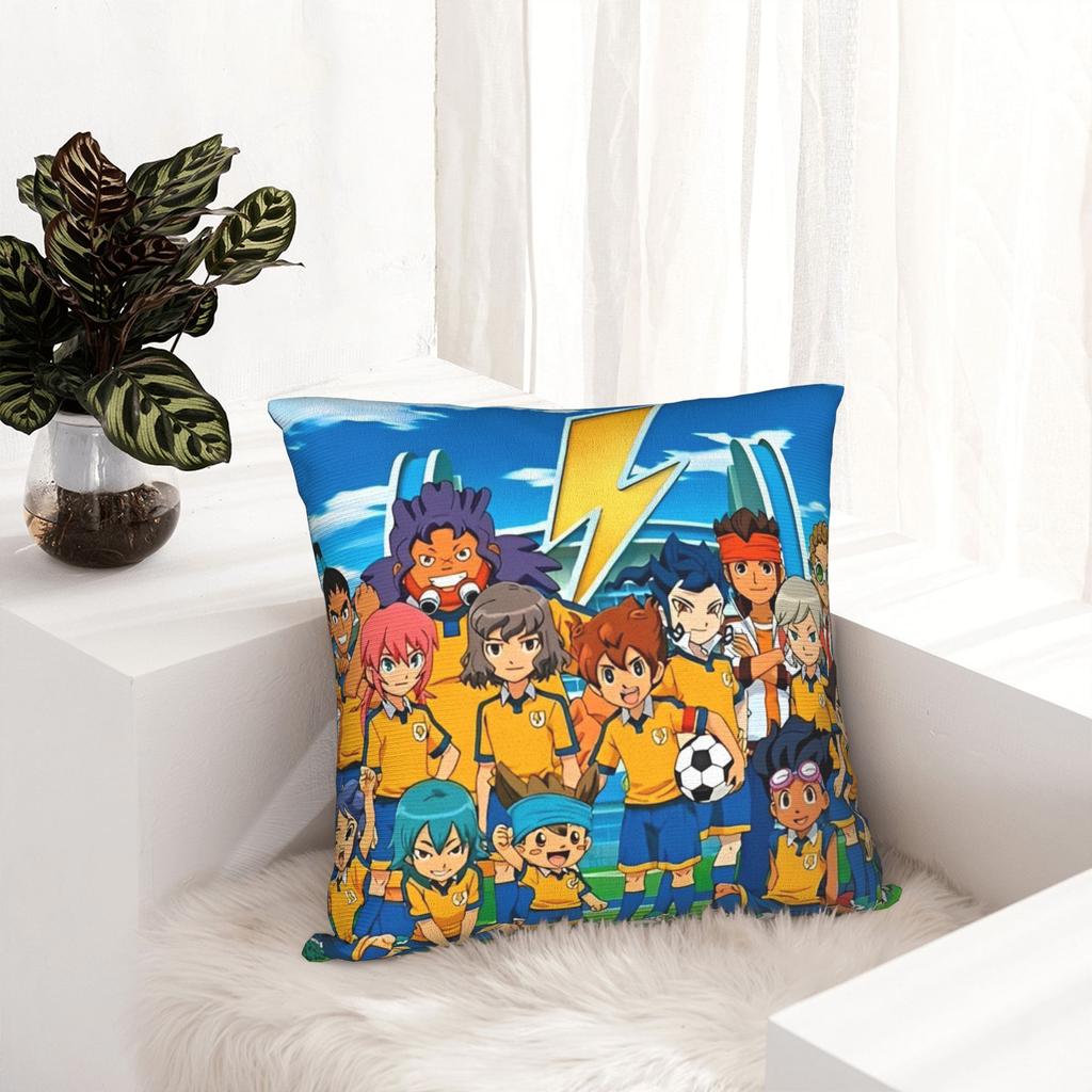 Printed Inazuma Eleven Anime Game Pillowcase Polyester Cushion Cover Decor RPG Cartoon Throw Pillow Case Cover Bedroom Zippered