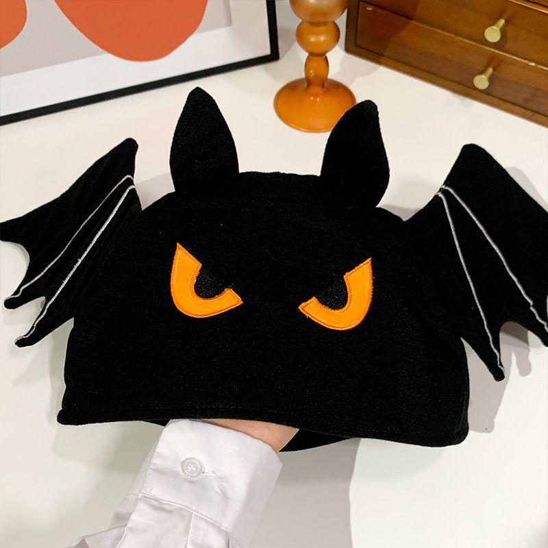 Halloween Cute Black Bat Plush Hat with Big Wings for Cosplay & Photos