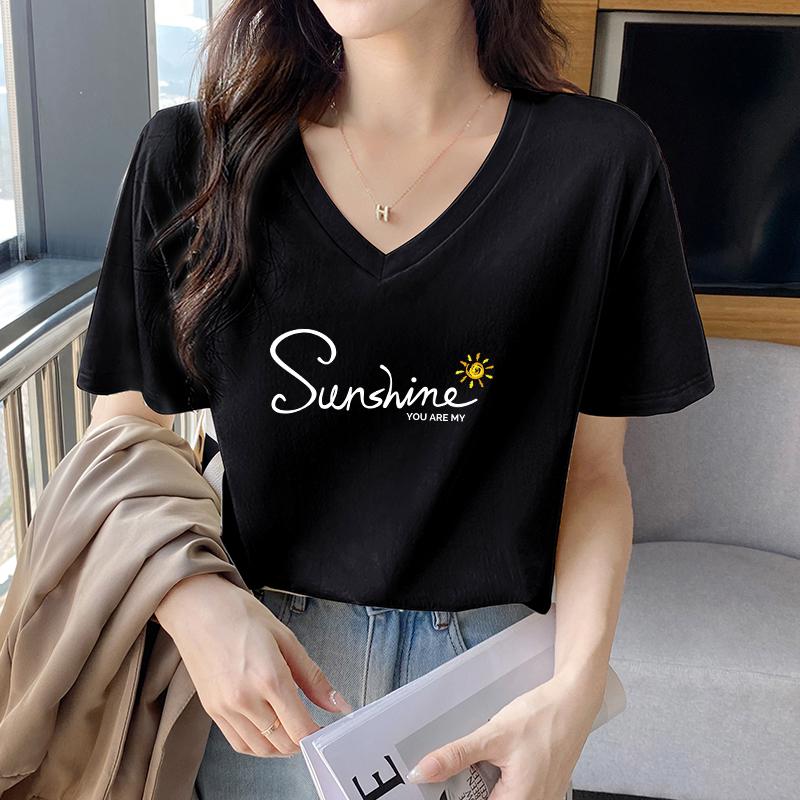 Women's Pure Cotton V-Neck Short Sleeve Casual Top 2025 