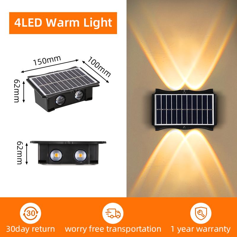 Solar Wall Lamp Outdoor Solar Lights Waterproof Up And Down Luminous Sunlights Home Balcony Yard Decor Garden Solar Wall Light