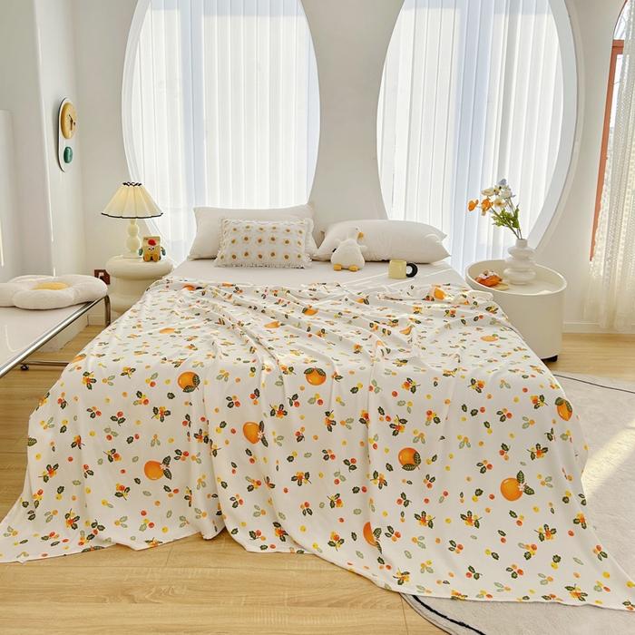 Class A Bamboo Fiber Printed Summer Blanket, Towel Quilt, Nap Blanket, Machine Washable Cartoon Blanket