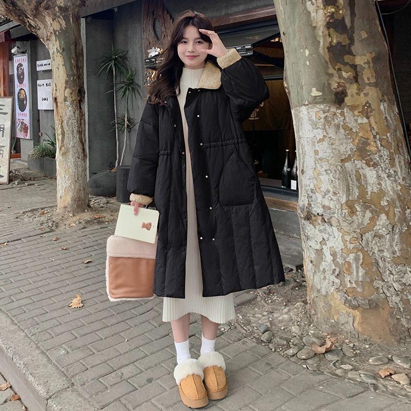 Down Cotton-padded Jacket for Women in Winter New Style Korean Style Loose Mid-length Cotton-padded Jacket Thickened Jacket