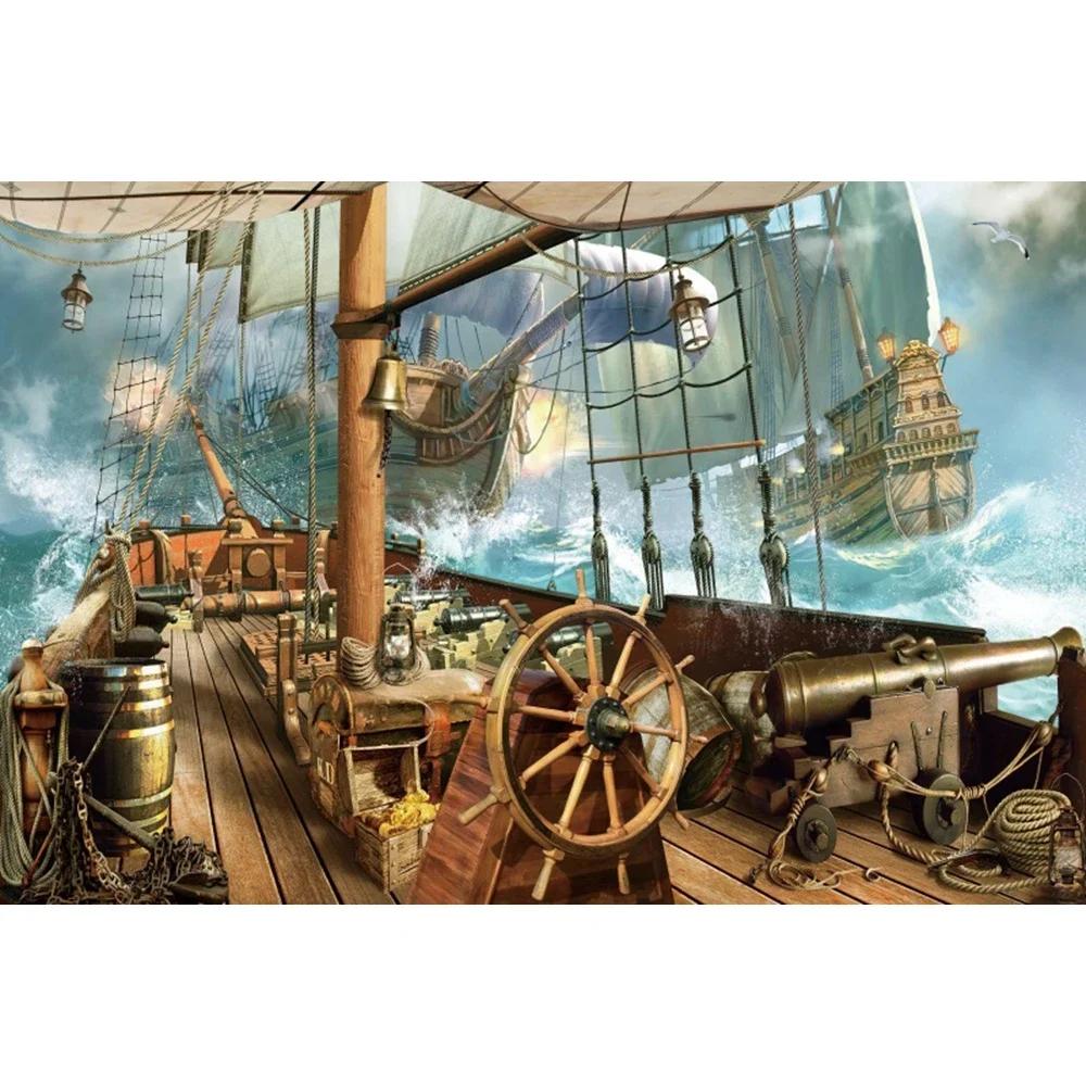 Pirate Treasure World Map Backdrop – Sailing Theme For Boy'S Kids Birthday Party, Photography Studio Decor Banner-Tapestry
