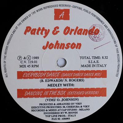 12inch Record PATTY  ORLANDO JOHNSON  Everybody Dance Medley Dancing In T CV11901 Top Line Produc 1989 Italy Dance  Electronica Used