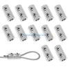 Y5GD 12Pcs Metal Steel Wire Rope Locks Double Hole Clamps for Various Indoor And Outdoor Applications Easy to Install