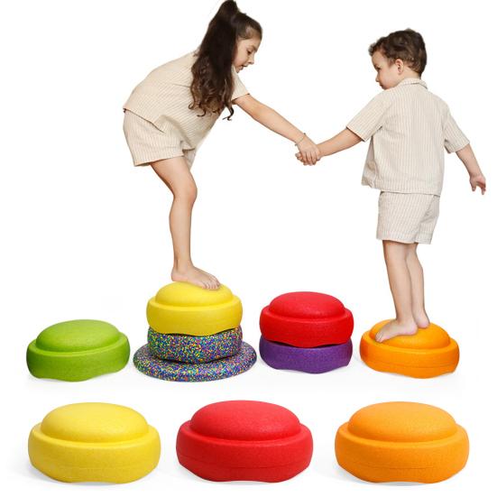 Kids Stepping Stone Non-slip Kindergarten Indoor Outdoor Toddlers Educational Focus Balance Coordination Training River Bridge Stone Sensory Toy