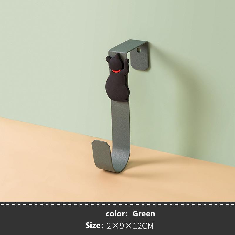 1 pz simpatico gancio per porta dell'armadio da cucina a forma di gatto, con punzonatura gratuita, per porta del bagno, multifunzionale, per riporre cassetti e accappatoi.