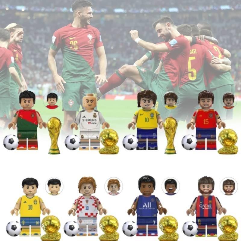 Soccer Star Series Team Building Blocks Set Small Plastic Pieces