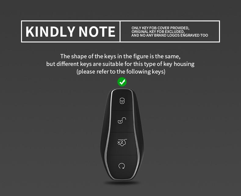 Compatible Key Case for 21 BYD Models: Tang, Song, Yuan, Qin Plus DMI, EV Car Key Shell with Buckle