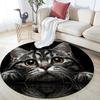 Black American Shorthair Pattern Round rug,Carpet Rug for Living Room Bedroom  Playroom ,Non-slip Floor Mat,Holiday Gifts and Birthday Gifts.