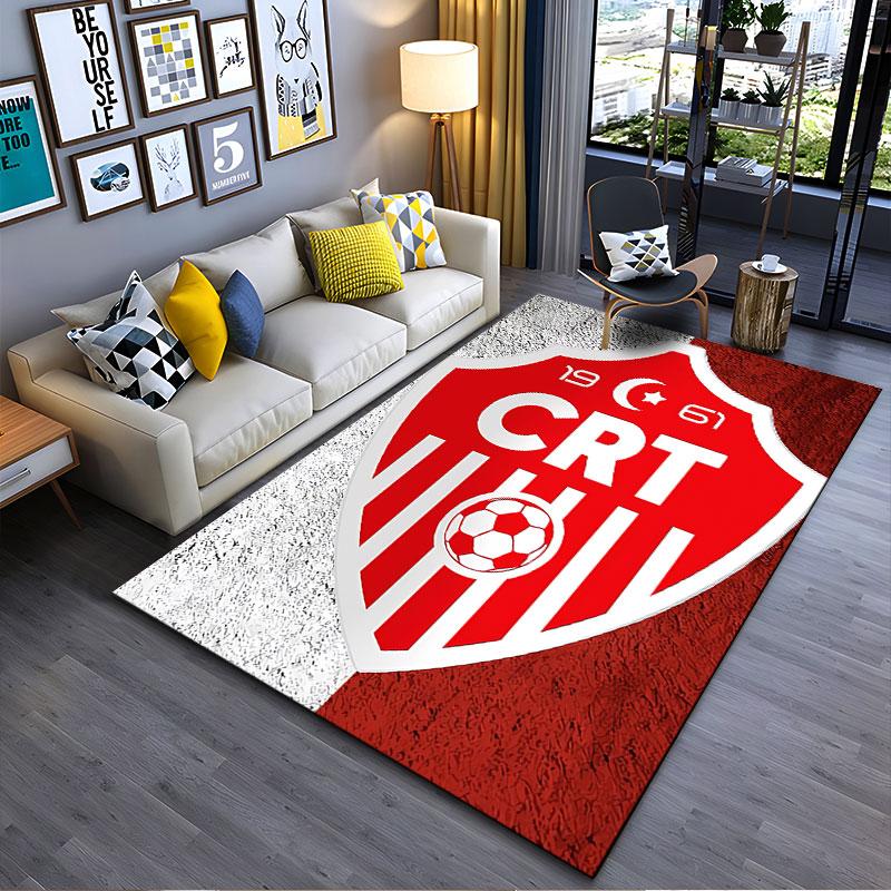 Red Shield CRT Soccer Emblem Suitable As a Non-slip Mat for the Living Room or Bedroom Sofa