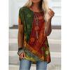 Yaz T Shirt Geometrik 3D Baskı Sokak Kadın Vintage Kısa Kollu Boho T-shirt Tunik Üstleri Artı Boyutu Tees Kadın Giyim