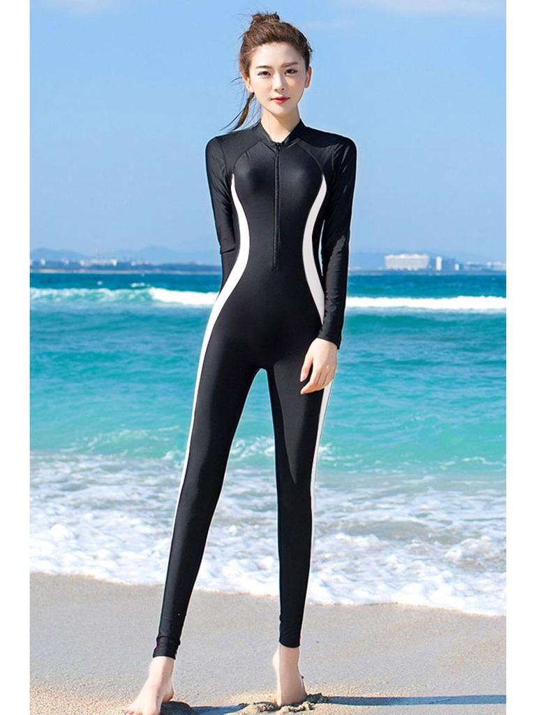 One-Piece UV Protection Swimsuit with Rash Guard