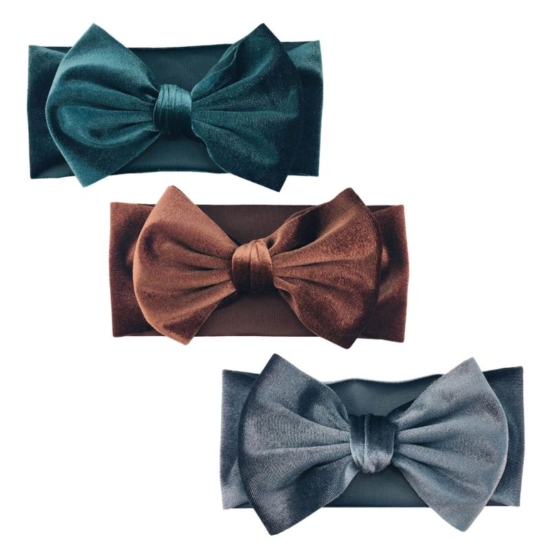 

Handmade Bowknot Headbands for Baby Girls, 3Pcs/lot Elastic Head Wrap Hair Turban Newborn Hair Bands Photo Props