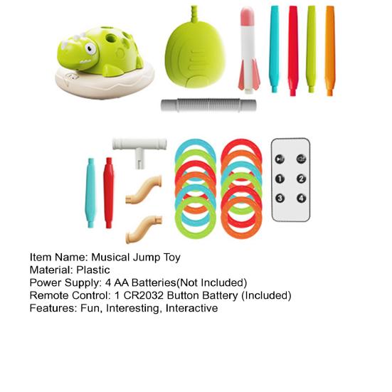 3 In 1 Musical Jump Toy Ring Toss Game Stomping Rocket Launcher