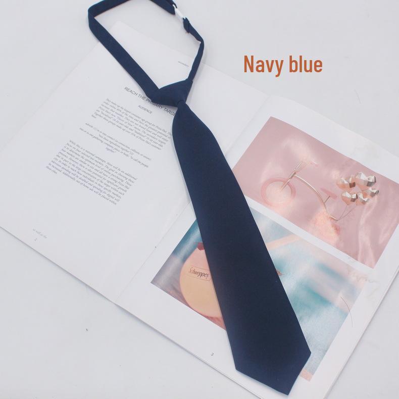 Korean Style Black Solid Color Tie - 7cm Women's Fashion Casual JK Uniform Accessory