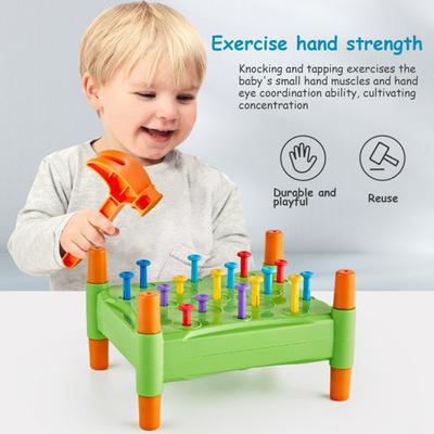 Baby Nail Knocking Board Toy with Hammer Storage Bag Fine Motor Skills