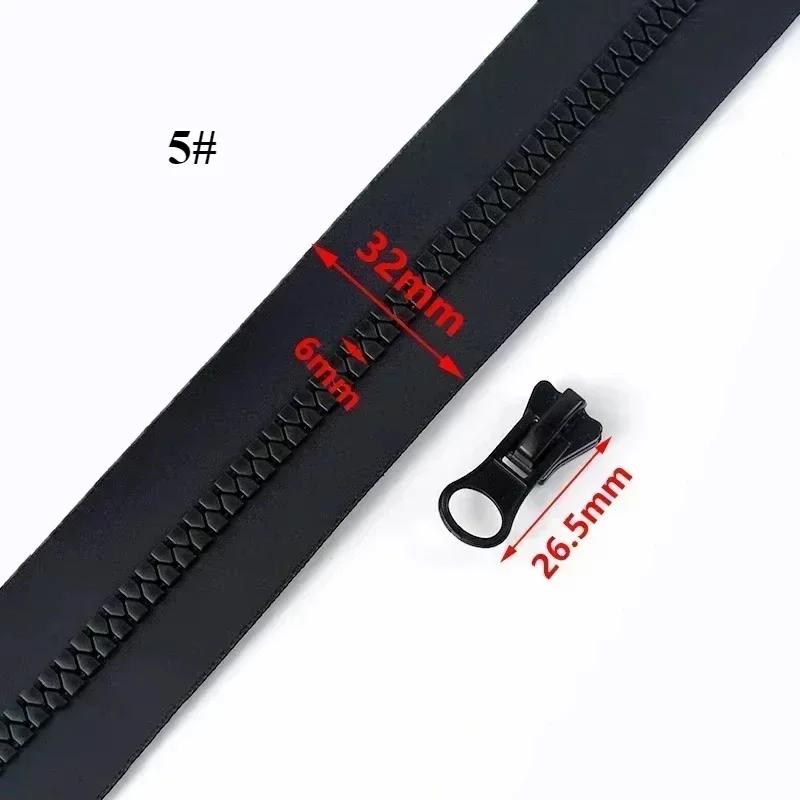 1-10M 5# 8# Waterproof Zipper with Puller Resin Zips for Jackets Shoes Raincoats Backpack Zippers Repair Replacement Accessories
