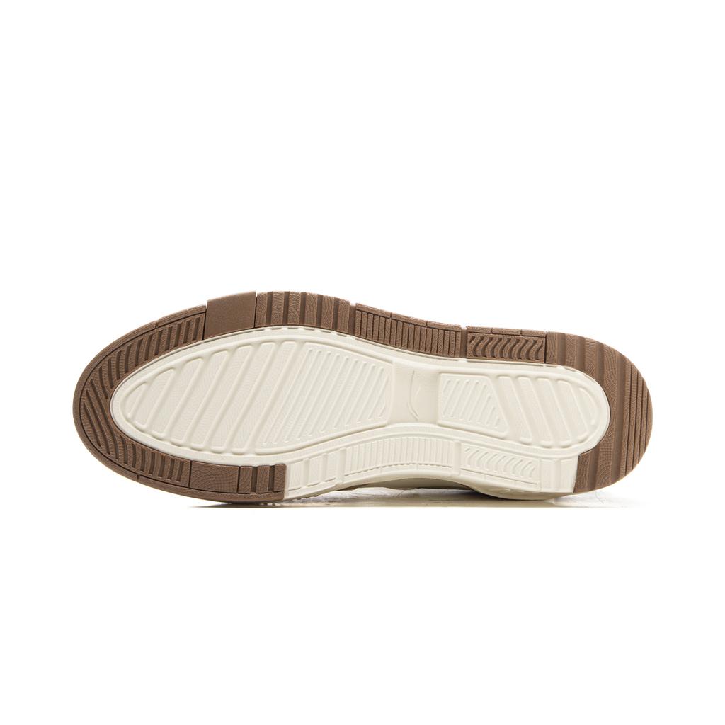 Li Ning Common 80s Slip Resistant Abrasion Resistant Low top Skateboard Shoes Men's White Brown AGCV269-3