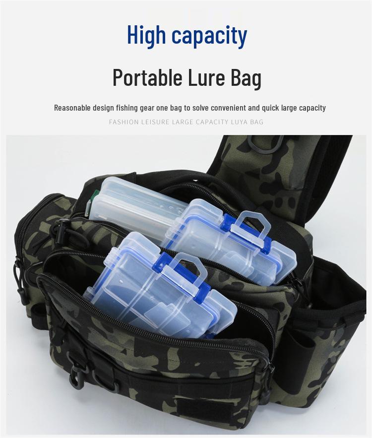 Multifunctional Fishing Waist & Crossbody Bag with Large Capacity for Rods and Tackle