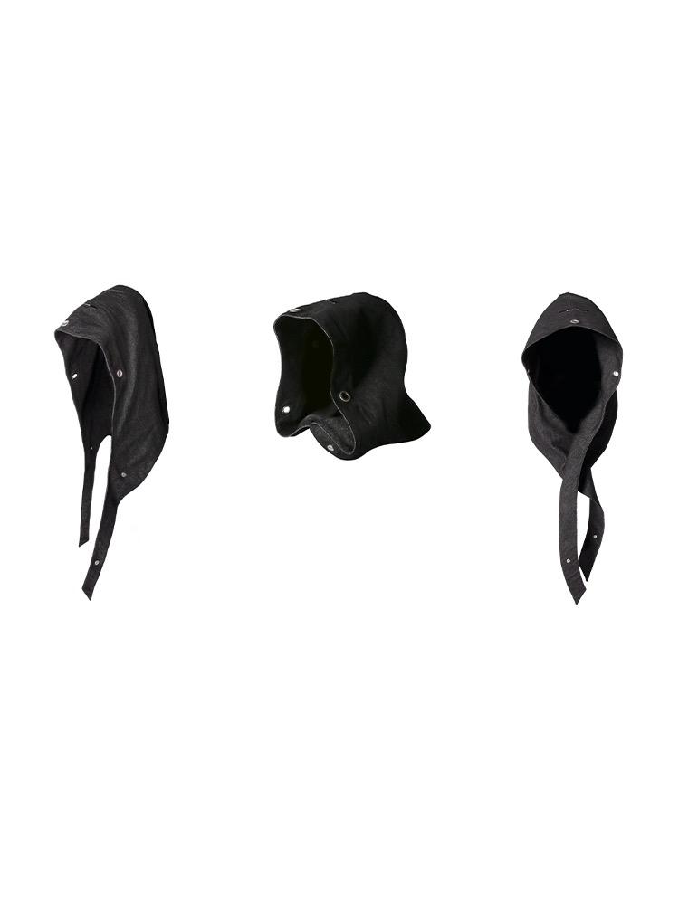 2025 Punk Techwear Style Metal Eyelets Full Head Cap Men Street Dance Hip Hop Hood Headwear