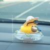 Cool Summer Duck Car Dashboard Decor, Rubber Duck with Swim Ring & Sunglasses, Cute Beach-Themed Ornament for Car Interior Gifts