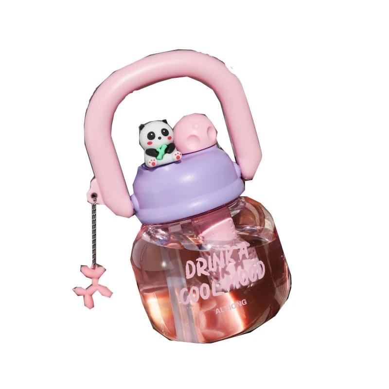 

Summer Cartoon Cup Straw Direct Drinking Three Drinking Large Handle Convenient Travel Large Capacity Children s Water Cup 0.8L