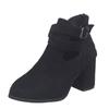 Winter Women's Boots Round Head Zipper Buckle High-heeled Women's Boots Short Boots Women's Shoes Mujer Women's Ankle Shoes