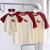 Embroidered Year of the Horse Family Tees: Stylish Parent-Child Matching T-shirts for Mother and Son