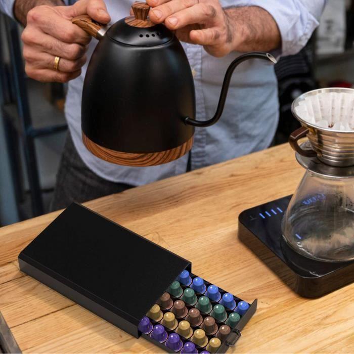 Intirilife Tiroir De Rangement Pratique Pour Capsules De Café En Noir - Compatible Avec Les Capsules Nespresso - Tiroir Caisse