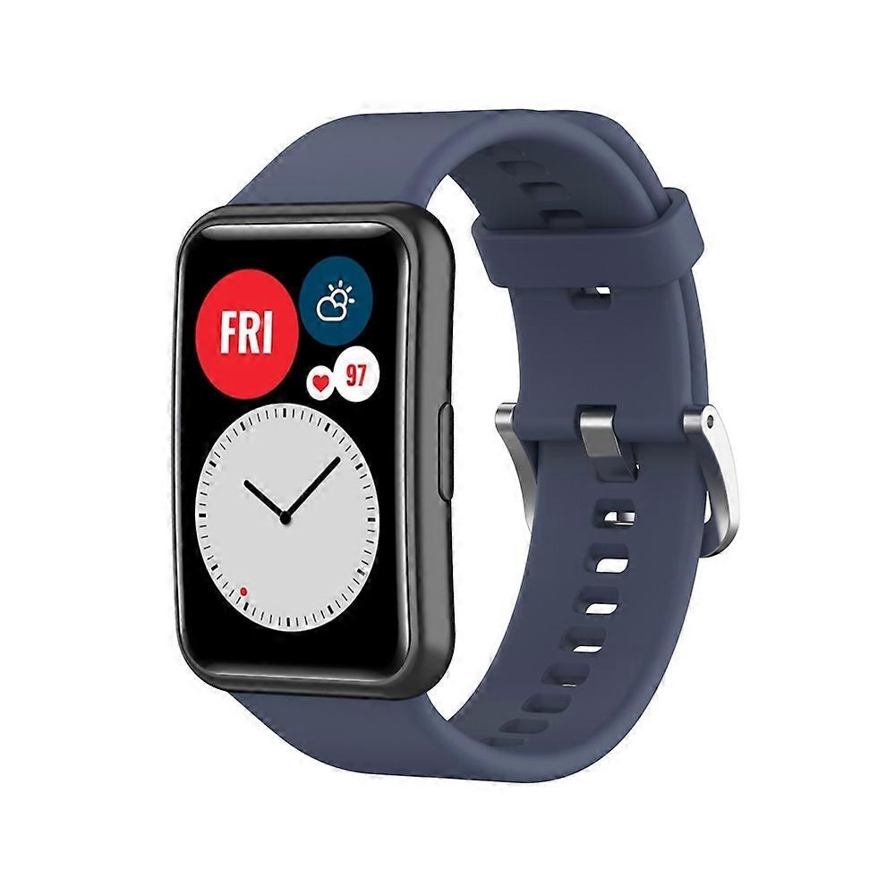 Soft Silicone Watch Strap for Huawei Watch Fit - Dark Blue