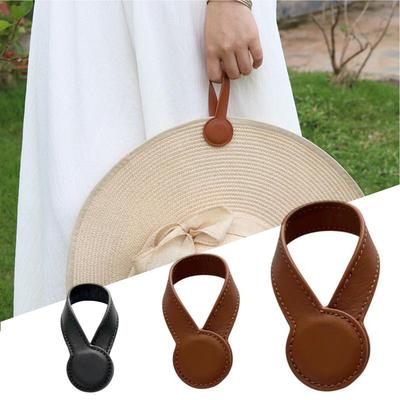Multi-Purpose Pu Leather Magnetic Hat Clip Strong Magnetic Round Organizer Clip Travel Bag Charms Luggage Accessories