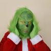 Weihnachtskleidung Accessoires Kinder grünes Haar Monster Grinch Kostüm Maske Kapuze Partykostüm